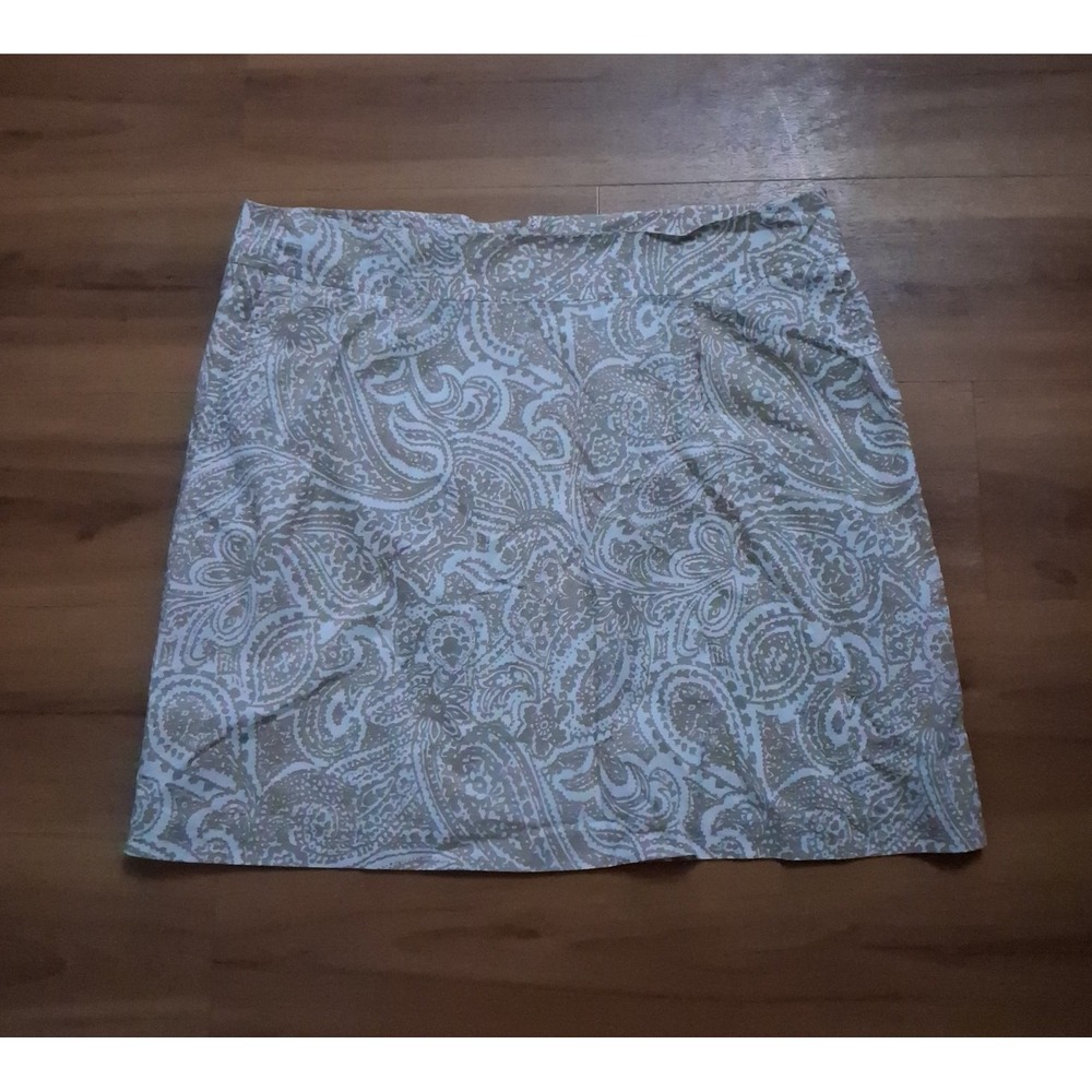 Womens Lands 'End Paisley Pocket A- Line Lined Mini‎ Skirt